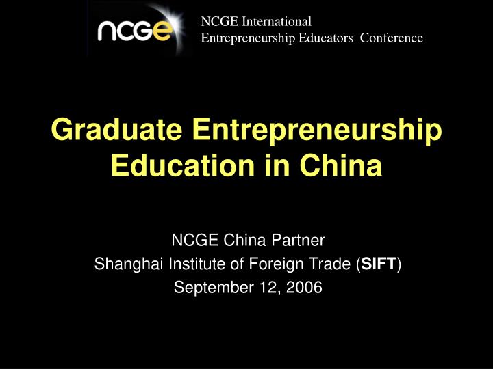 graduate entrepreneurship education in china