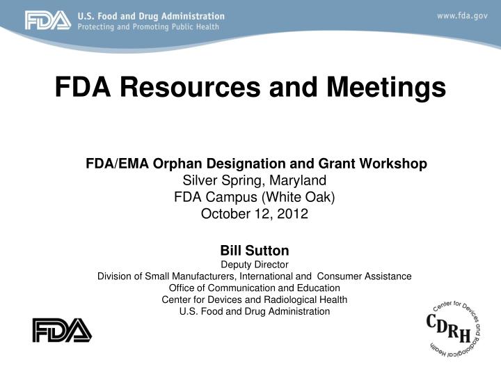 fda resources and meetings