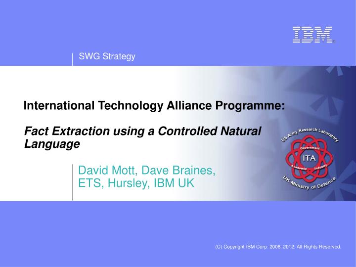 international technology alliance programme fact extraction using a controlled natural language