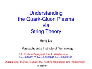 Understanding the Quark-Gluon Plasma via String Theory