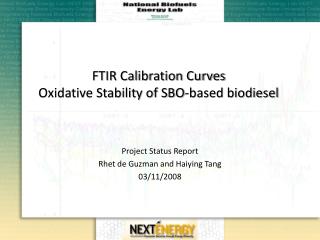 FTIR Calibration Curves Oxidative Stability of SBO-based biodiesel