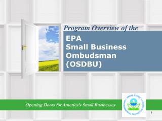 The EPA Small Business Ombudsman (SBO)