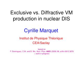 Exclusive vs. D iffractive VM production in nuclear DIS