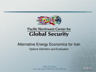 Alternative Energy Economics for Iran Options Definition and Evaluation