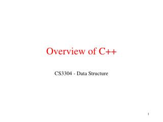 Overview of C++