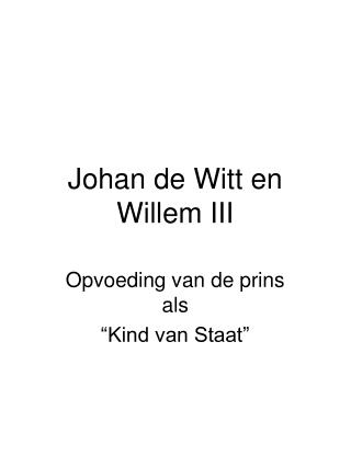 johan de witt en willem iii