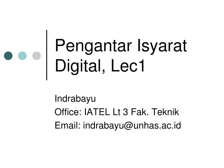 pengantar isyarat digital lec1