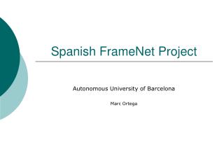 Spanish FrameNet Project