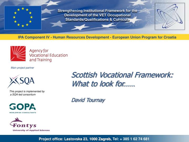scottish vocational framework what to look for david tournay