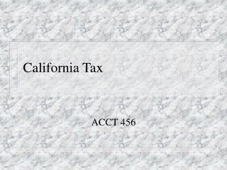 California Tax