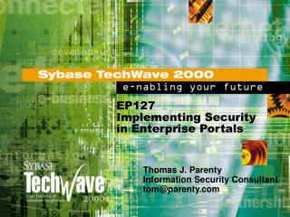 EP127 Implementing Security in Enterprise Portals