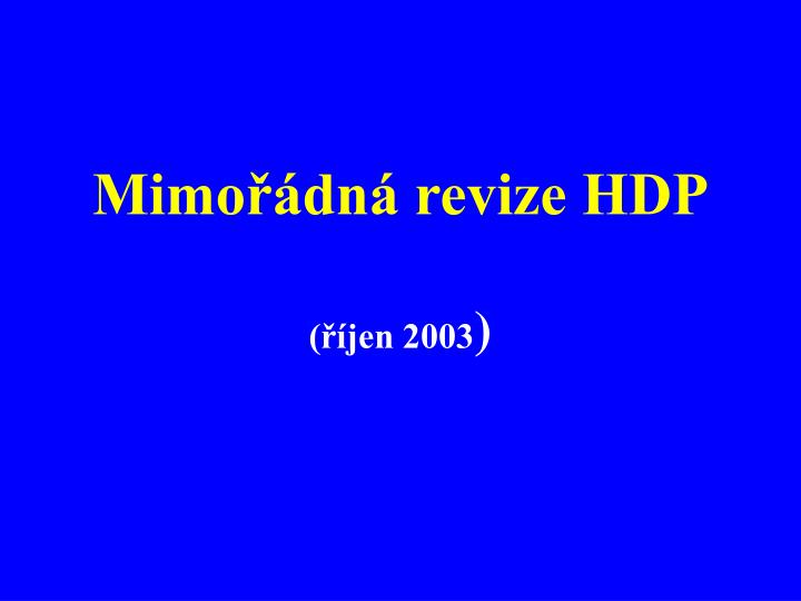 mimo dn revize hdp