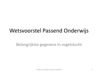 wetsvoorstel passend onderwijs