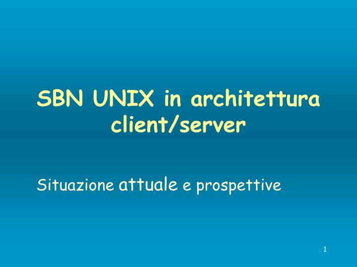 sbn unix in architettura client server