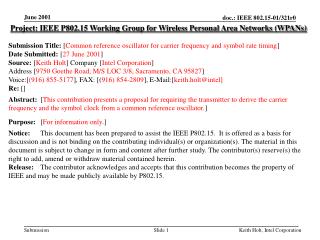 Project: IEEE P802.15 Working Group for Wireless Personal Area Networks (WPANs)