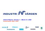Interim Report, January 1 – March 31, 2005 Industrivärden, May 3, 2005 - slide 1