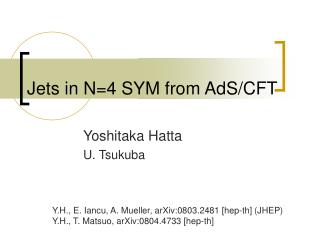 Jets in N=4 SYM from AdS/CFT