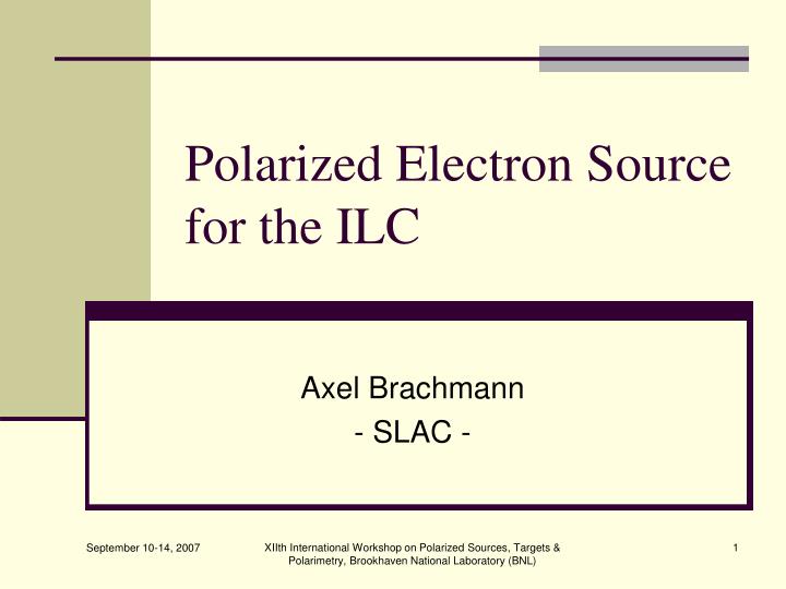 polarized electron source for the ilc