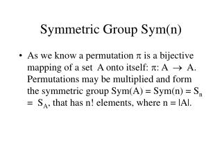 Symmetric Group Sym(n)