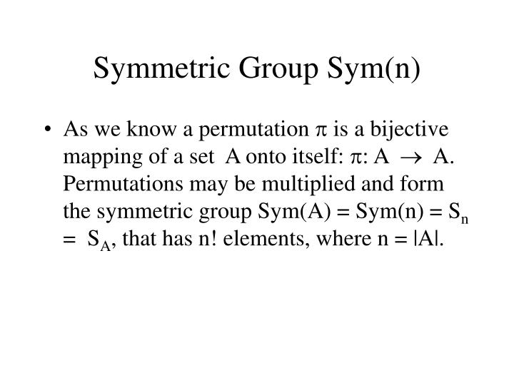 symmetric group sym n