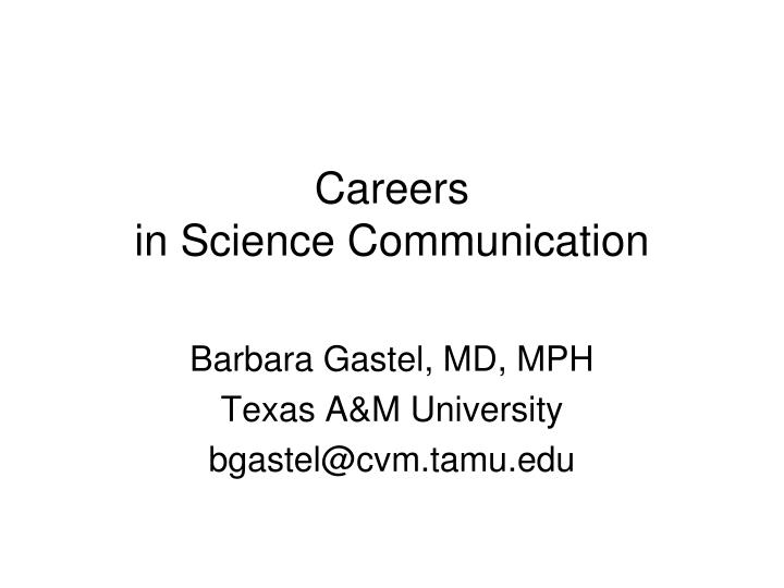 careers in science communication