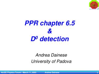 PPR chapter 6.5 &amp; D 0 detection