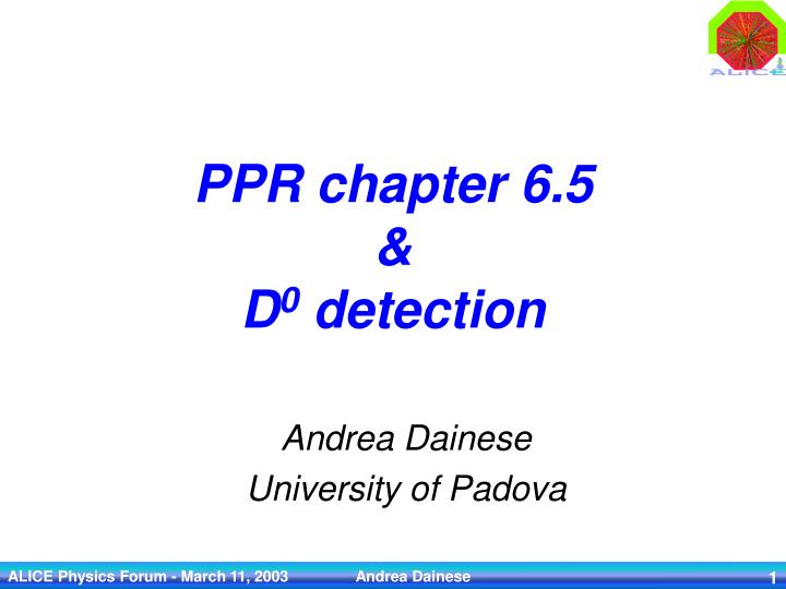 ppr chapter 6 5 d 0 detection