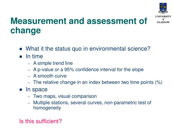measurement and assessment of change