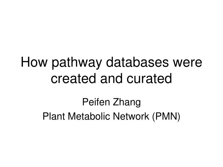 how pathway databases were created and curated