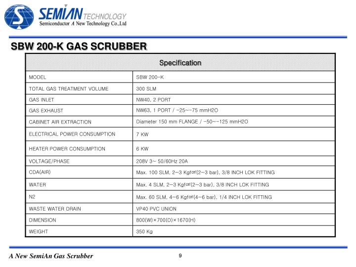 sbw 200 k gas scrubber