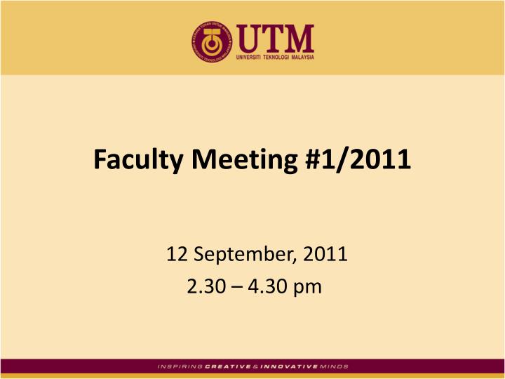 faculty meeting 1 2011