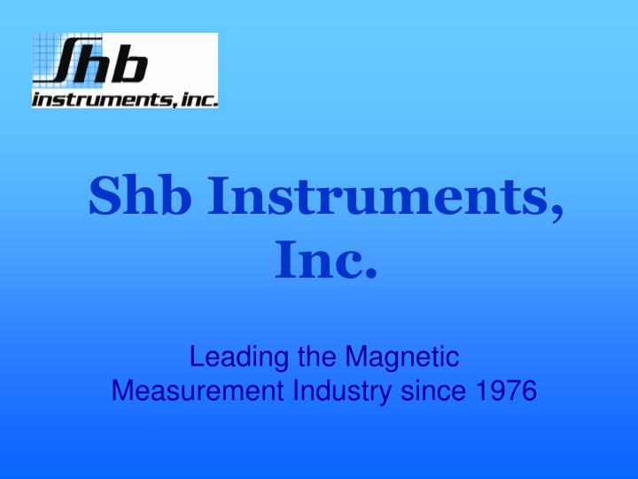 shb instruments inc