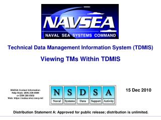 Technical Data Management Information System (TDMIS) Viewing TMs Within TDMIS