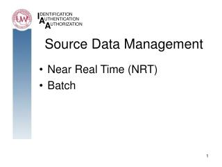 Source Data Management