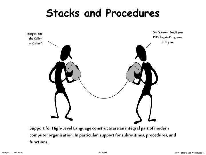 stacks and procedures