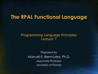 The RPAL Functional Language
