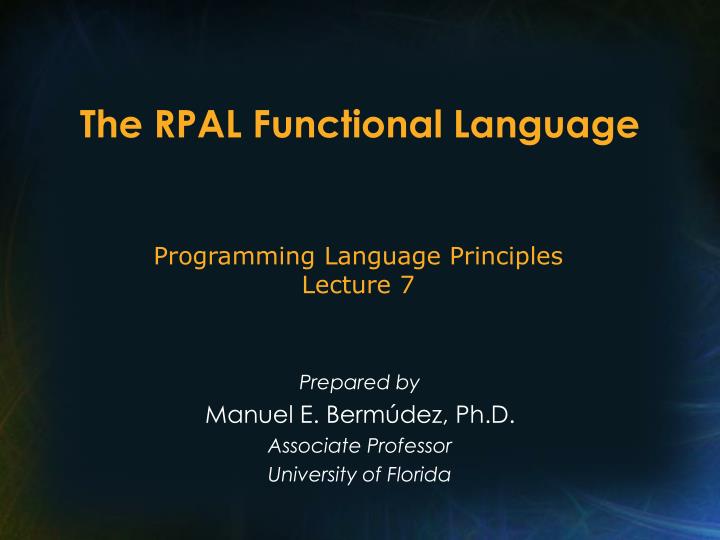 the rpal functional language