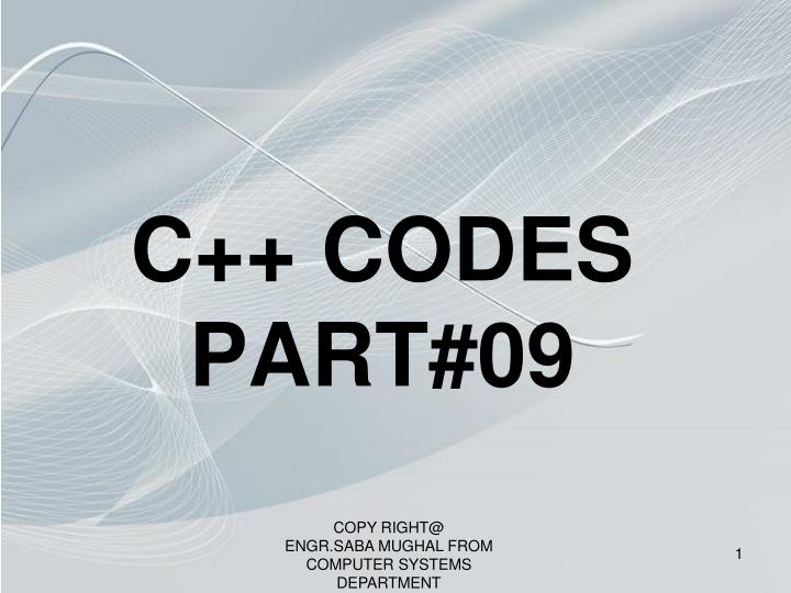 c codes part 09