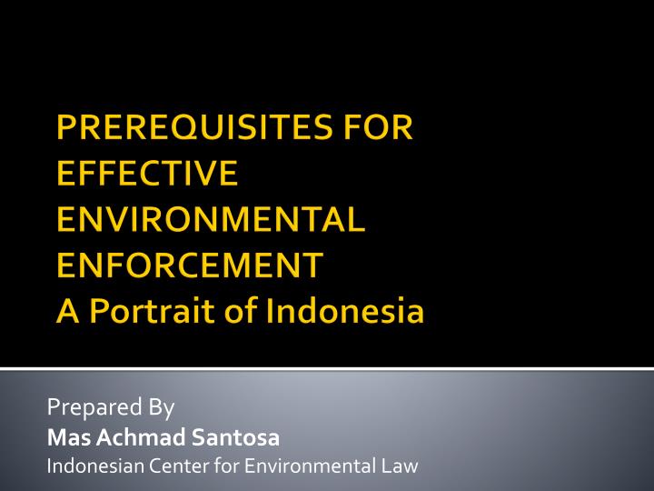 prepared by mas achmad santosa indonesian center for environmental law