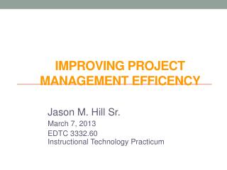 Improving Project Management Efficency