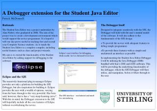 A Debugger extension for the Student Java Editor