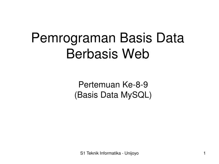 pemrograman basis data berbasis web