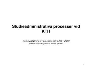studieadministrativa processer vid kth