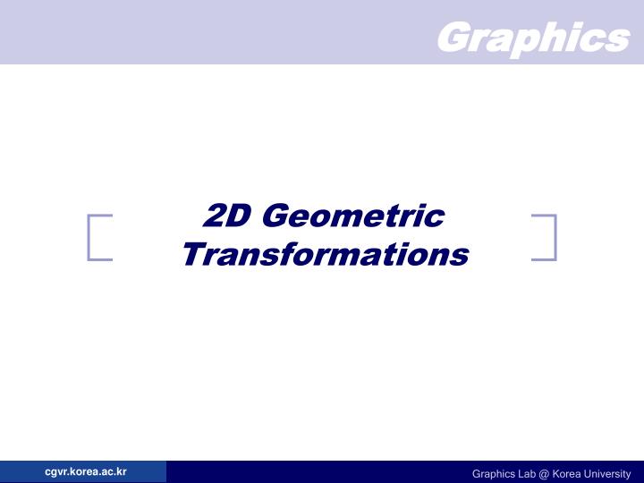 2d geometric transformations