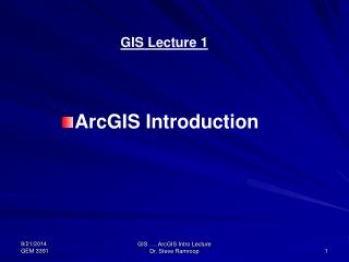 GIS Lecture 1