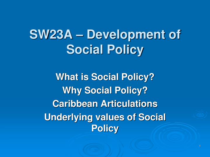 sw23a development of social policy