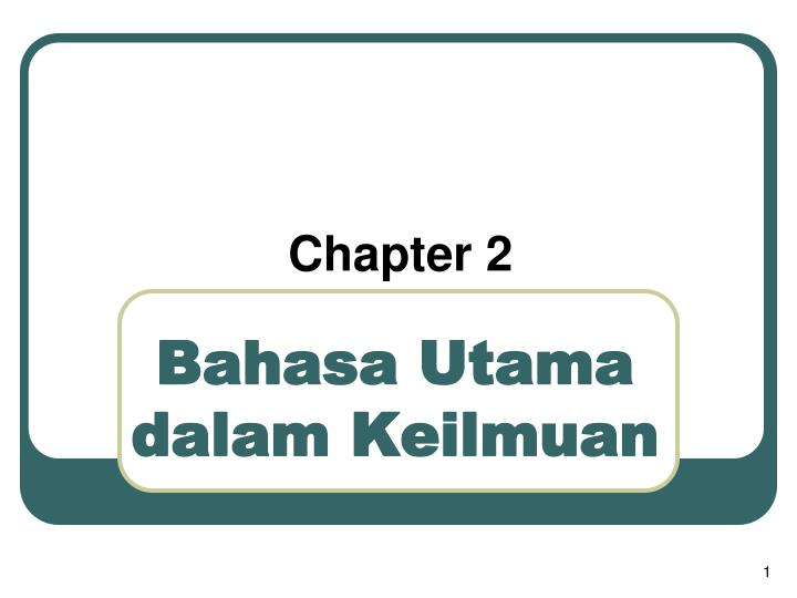 bahasa utama dalam keilmuan