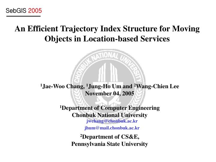 an efficient trajectory index structure for moving objects in location based services