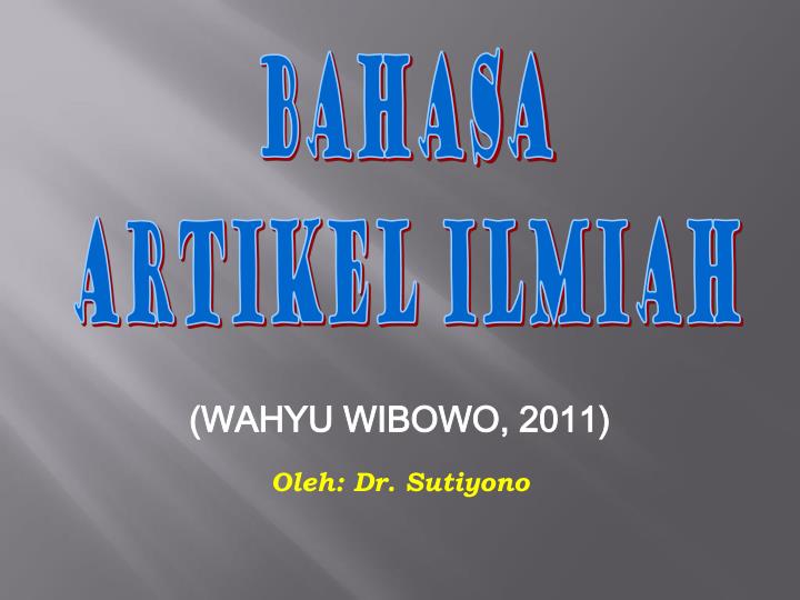 wahyu wibowo 2011 oleh dr sutiyono