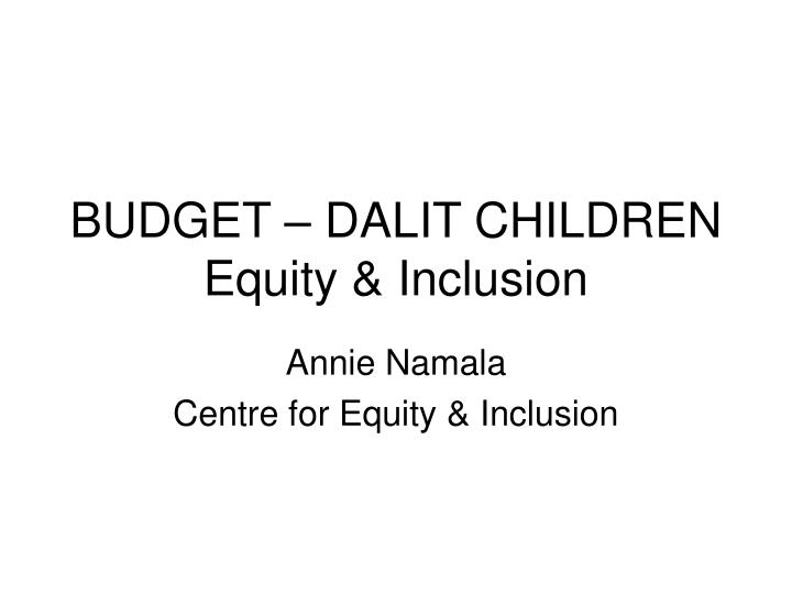 budget dalit children equity inclusion
